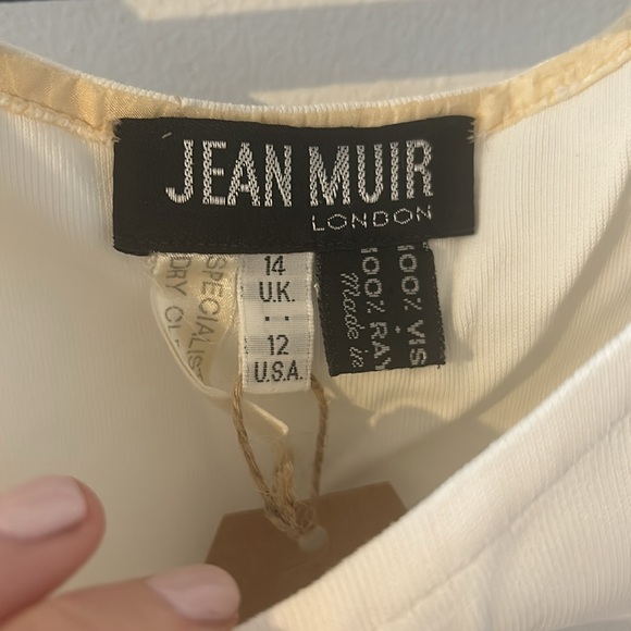 Vintage Jean Muir London White Short Sleeves Round Neck T-Shirt Size 12 - Picture 4 of 6
